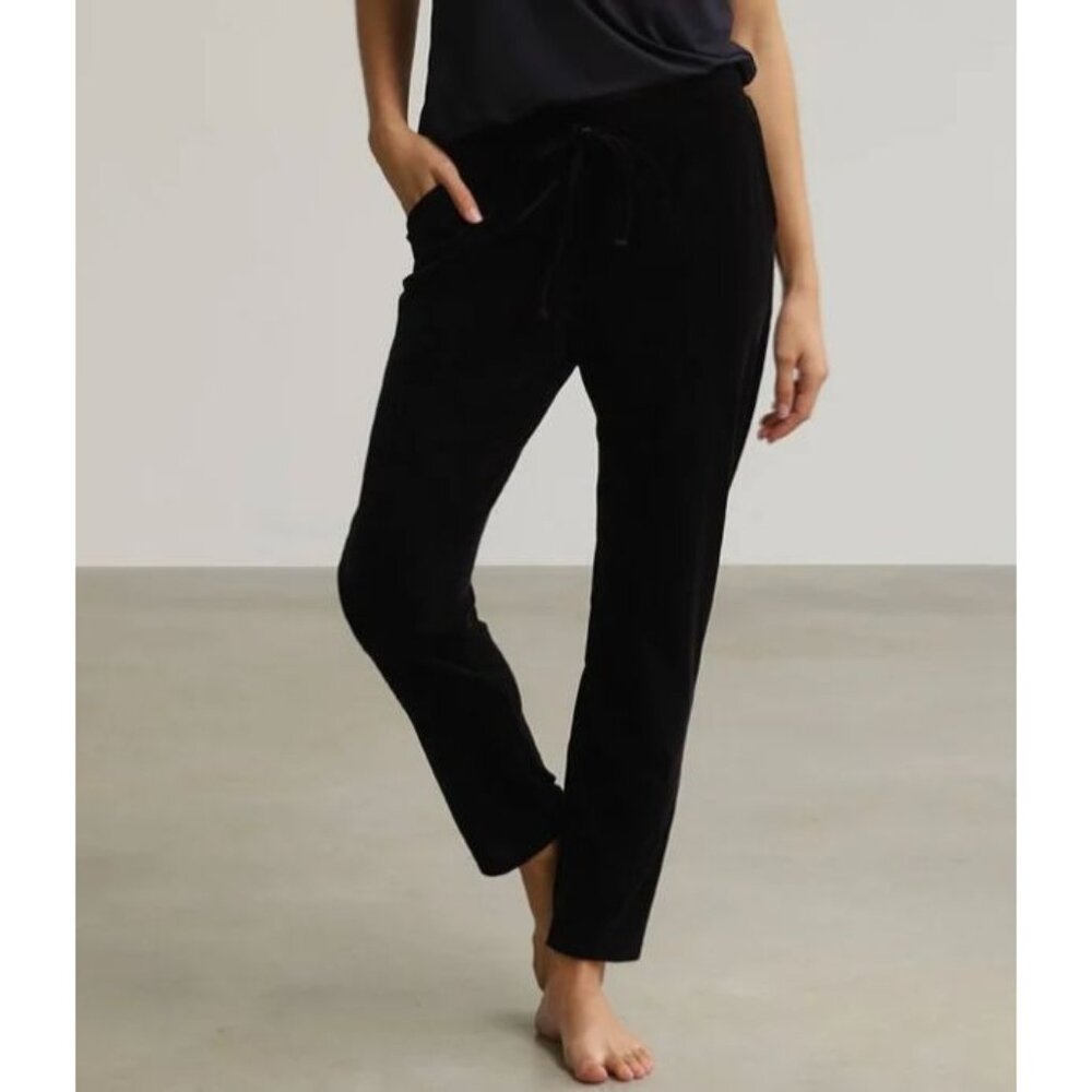 COMMANDO black velvet smocked joggers size S